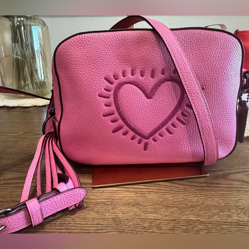 EUC Coach x Keith Haring Heart ❤️ Camera Bag